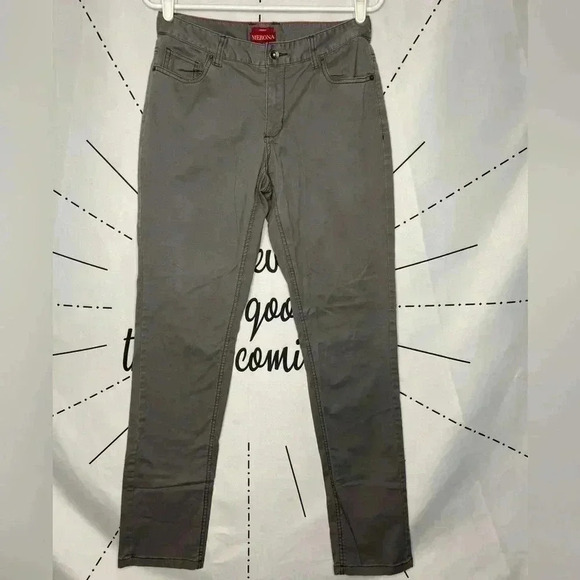 Merona Women’s Gray Straight Fit 2 Stretch Pants - Picture 2 of 5